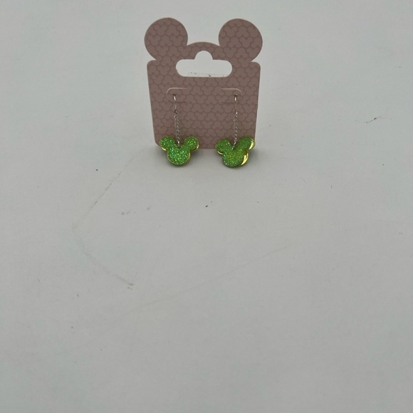 Green Glitter Mouse Earrings - Picture 2 of 6
